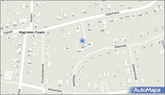 Wągrowiec, Dębińska, 34C, mapa Wągrowiec