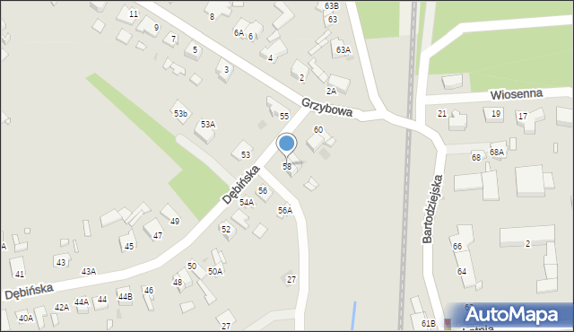Wągrowiec, Dębińska, 58, mapa Wągrowiec