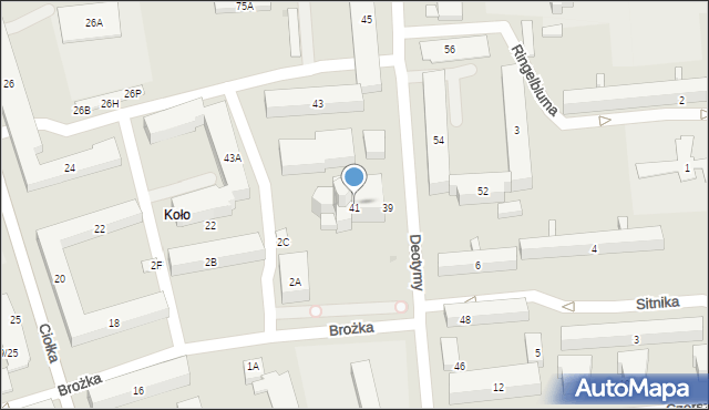 Warszawa, Deotymy, 41, mapa Warszawy