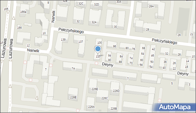 Warszawa, Deyny Kazimierza, 110, mapa Warszawy