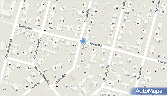 Warszawa, Dekarska, 21A, mapa Warszawy