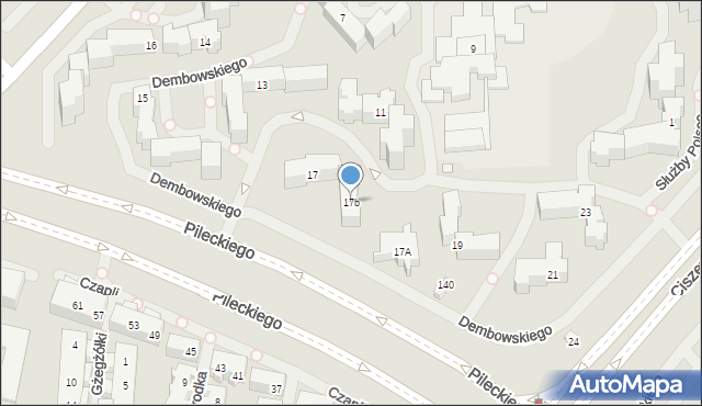 Warszawa, Dembowskiego Edwarda, 17b, mapa Warszawy