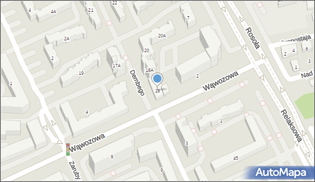 Warszawa, Dembego Stefana, 18, mapa Warszawy