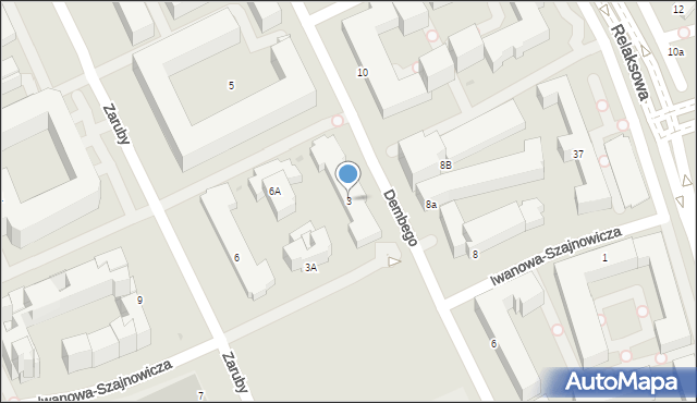 Warszawa, Dembego Stefana, 3, mapa Warszawy