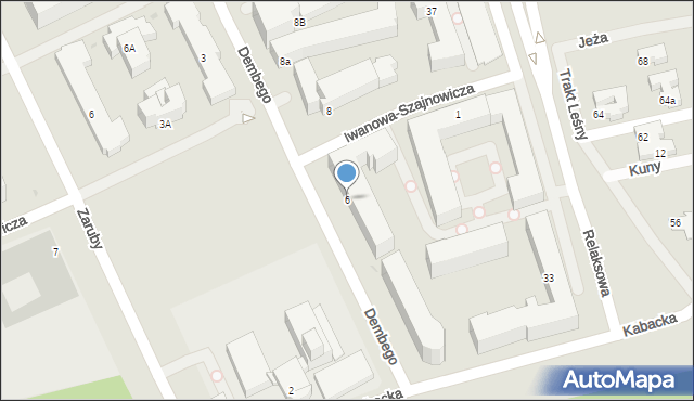 Warszawa, Dembego Stefana, 6, mapa Warszawy