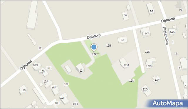 Warszawa, Dębowa, 12A, mapa Warszawy