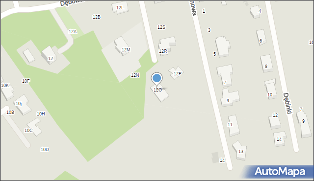 Warszawa, Dębowa, 12O, mapa Warszawy