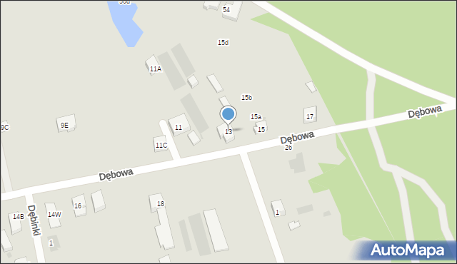 Warszawa, Dębowa, 13, mapa Warszawy