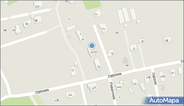 Warszawa, Dębowa, 7J, mapa Warszawy