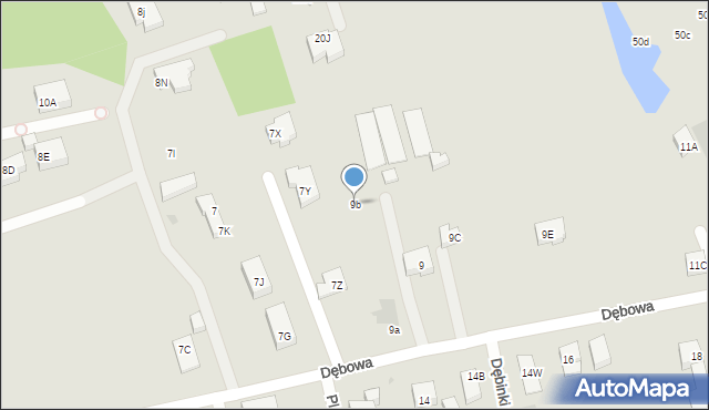 Warszawa, Dębowa, 9b, mapa Warszawy