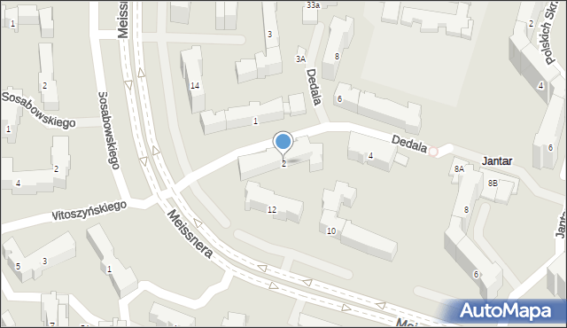 Warszawa, Dedala, 2, mapa Warszawy