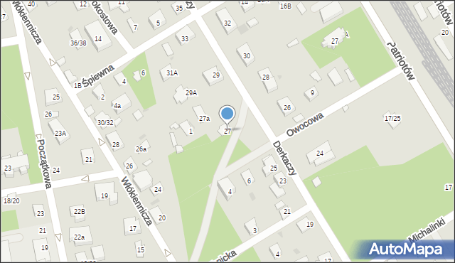 Warszawa, Derkaczy, 27, mapa Warszawy