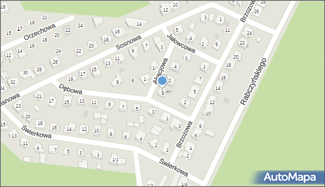 Wasilków, Dębowa, 4, mapa Wasilków