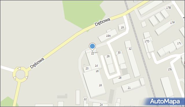 Wejherowo, Dębowa, 12, mapa Wejherowo