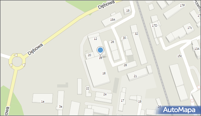 Wejherowo, Dębowa, 16, mapa Wejherowo