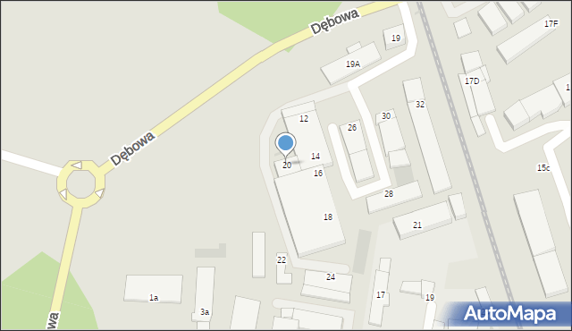 Wejherowo, Dębowa, 20, mapa Wejherowo