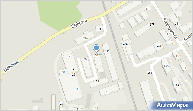 Wejherowo, Dębowa, 30, mapa Wejherowo