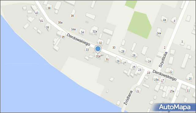 Wiele, Derdowskiego Hieronima, 31a, mapa Wiele