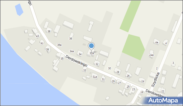 Wiele, Derdowskiego Hieronima, 32a, mapa Wiele