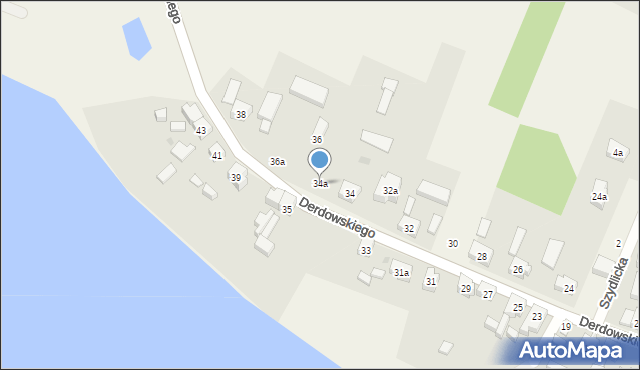 Wiele, Derdowskiego Hieronima, 34a, mapa Wiele