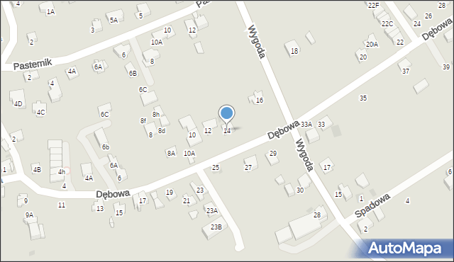 Wieliczka, Dębowa, 14, mapa Wieliczka