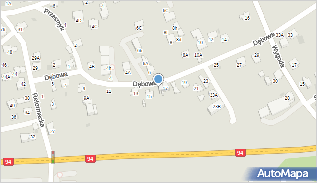 Wieliczka, Dębowa, 17A, mapa Wieliczka