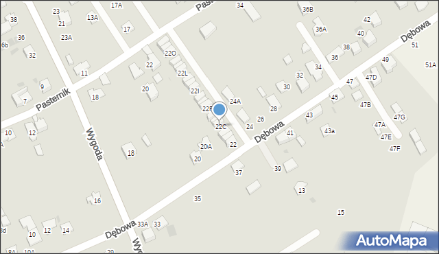 Wieliczka, Dębowa, 22C, mapa Wieliczka