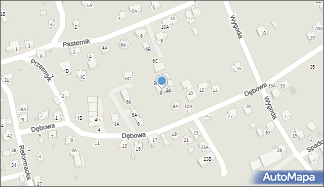 Wieliczka, Dębowa, 8b, mapa Wieliczka