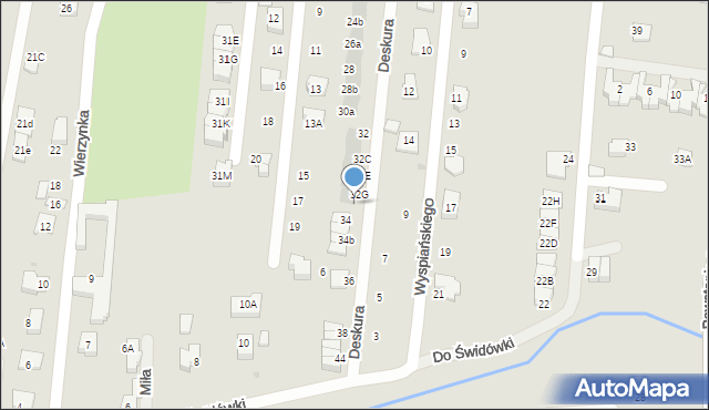 Wieliczka, Deskura Andrzeja, kard., 32H, mapa Wieliczka