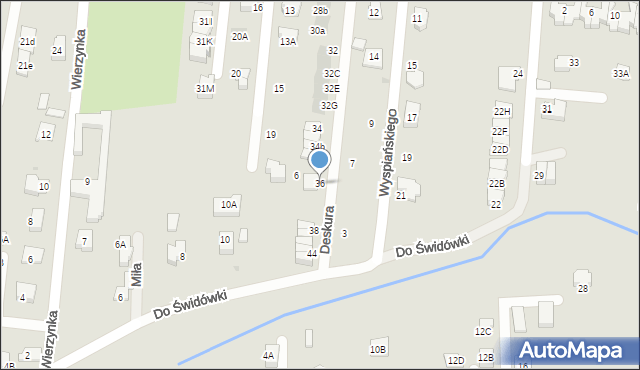 Wieliczka, Deskura Andrzeja, kard., 36, mapa Wieliczka
