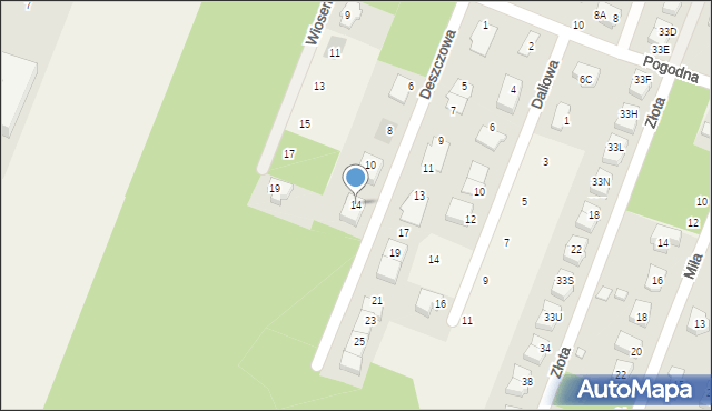 Wieliszew, Deszczowa, 14, mapa Wieliszew