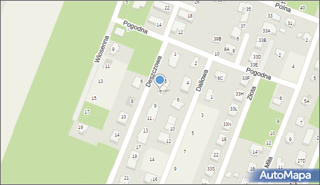 Wieliszew, Deszczowa, 7, mapa Wieliszew