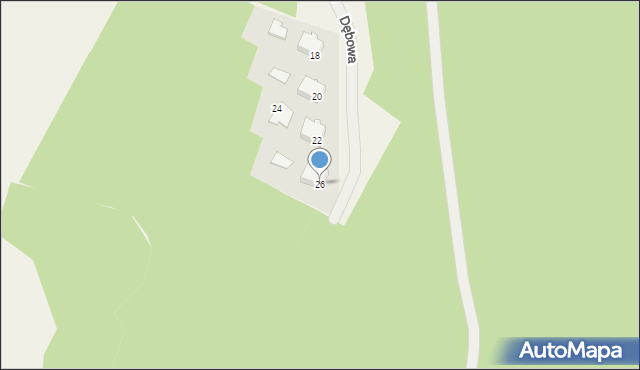 Wikielec, Dębowa, 26, mapa Wikielec
