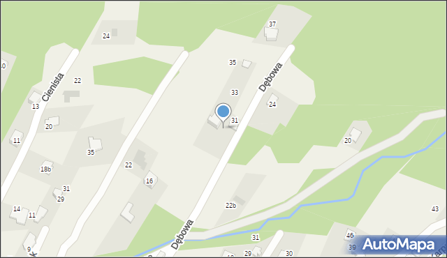 Wilkowice, Dębowa, 35a, mapa Wilkowice