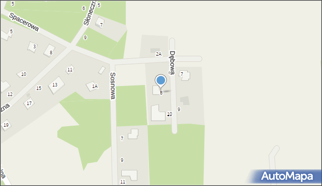 Wincentówek, Dębowa, 8, mapa Wincentówek