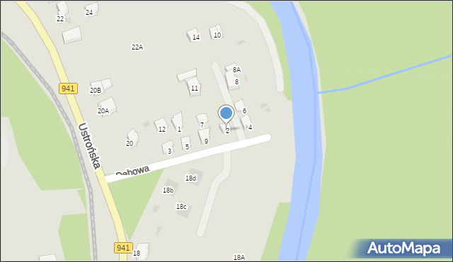 Wisła, Dębowa, 2, mapa Wisła