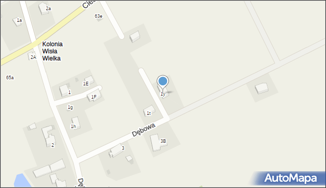 Wisła Wielka, Dębowa, 1y, mapa Wisła Wielka