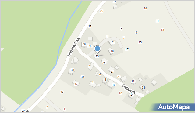 Wola Filipowska, Dębowa, 23, mapa Wola Filipowska