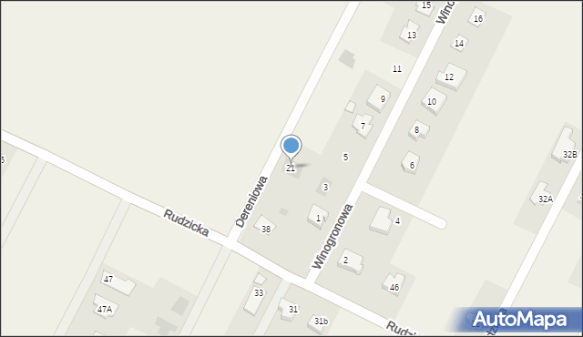 Wola Podłężna, Dereniowa, 21, mapa Wola Podłężna