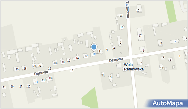Wola Rafałowska, Dębowa, 10, mapa Wola Rafałowska