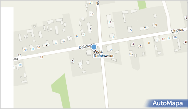 Wola Rafałowska, Dębowa, 1a, mapa Wola Rafałowska