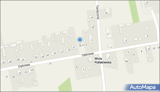 Wola Rafałowska, Dębowa, 6, mapa Wola Rafałowska
