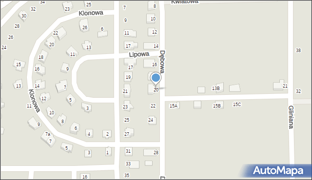 Wolbrom, Dębowa, 20, mapa Wolbrom