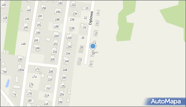 Wolica, Dębowa, 19, mapa Wolica
