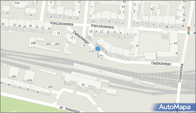 Wrocław, Dębickiego Zdzisława, 4, mapa Wrocławia