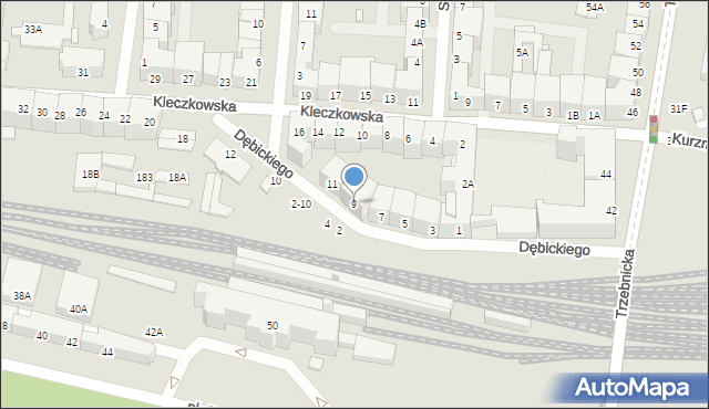 Wrocław, Dębickiego Zdzisława, 9, mapa Wrocławia