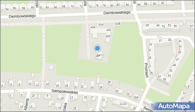 Wrocław, Dembowskiego Edwarda, 43F, mapa Wrocławia