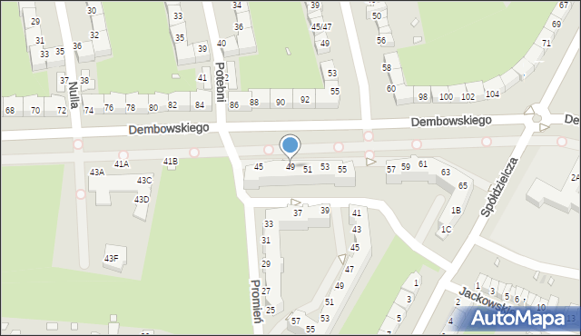 Wrocław, Dembowskiego Edwarda, 49, mapa Wrocławia