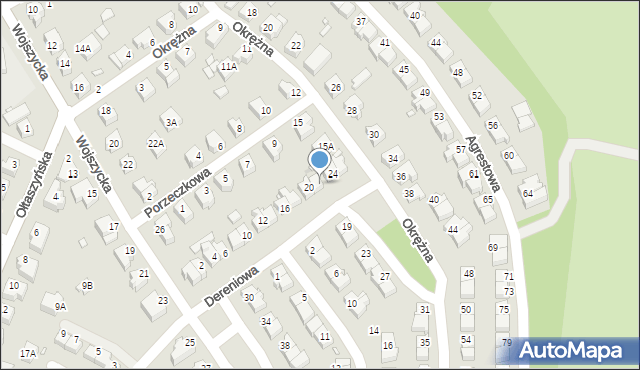 Wrocław, Dereniowa, 22, mapa Wrocławia