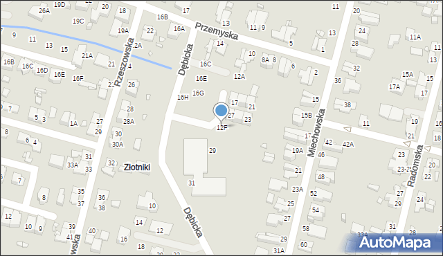 Wrocław, Dębicka, 12F, mapa Wrocławia